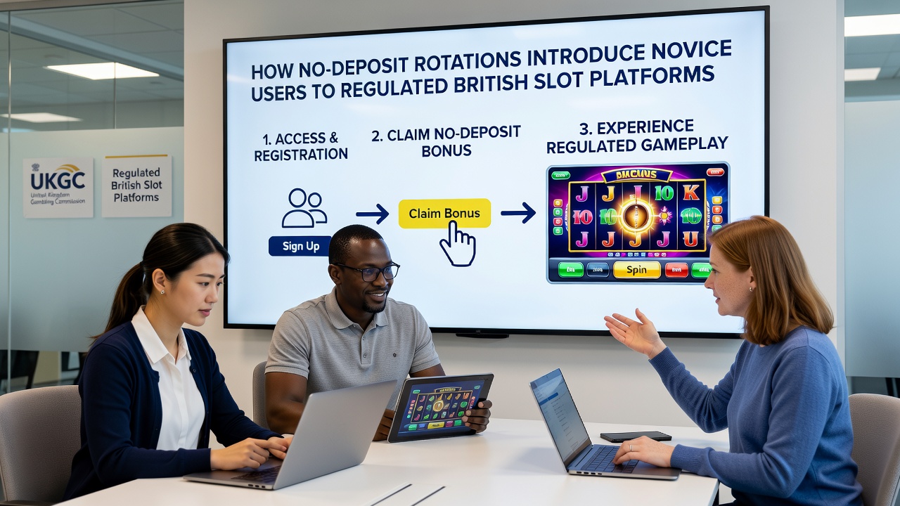 Users reviewing game information during no-deposit rotation sessions on British platforms